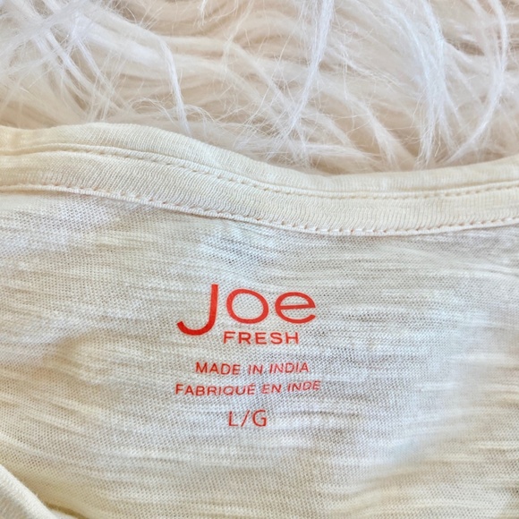 Joe Fresh Black & White Striped Anchor T-Shirt Sz L - Picture 5 of 6